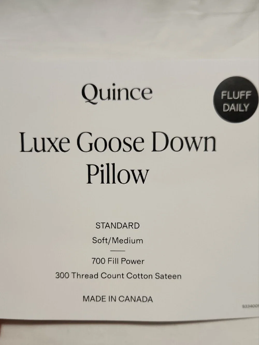 Quince Luxe Goose Down Pillow - Standard, Open Box